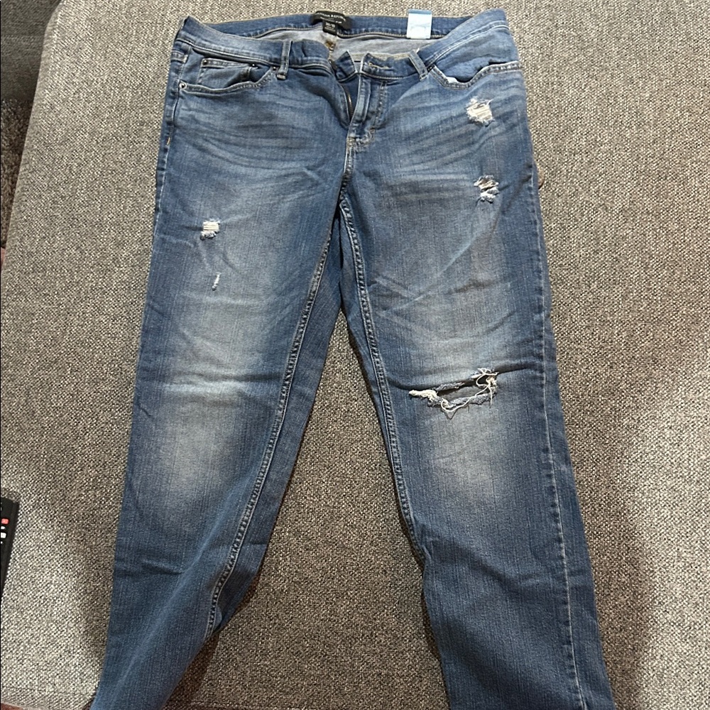 Banana Republic Blue Distressed Skinny Jeans